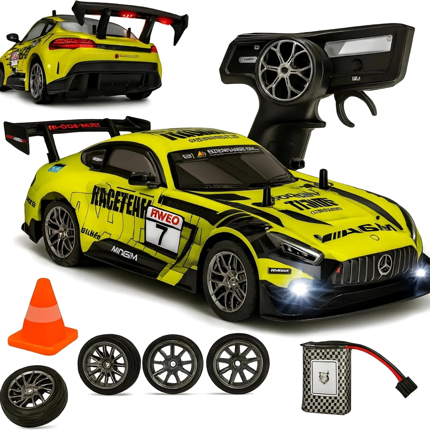 1:16 4WD High-Speed RC Drift Car – Up to 40 km/h | LED Lights & Rechargeable Battery