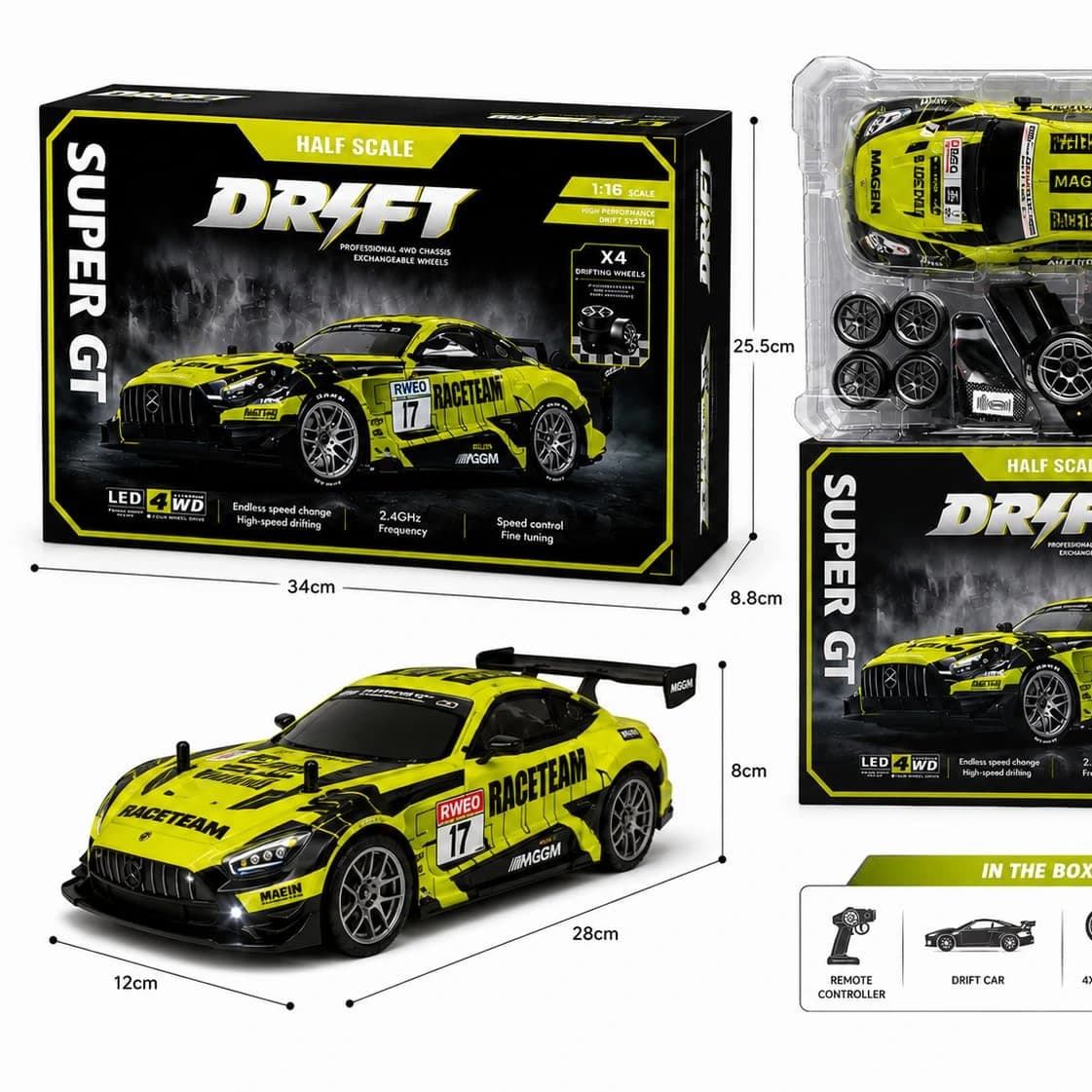 1:16 4WD High-Speed RC Drift Car – Up to 40 km/h | LED Lights & Rechargeable Battery 6