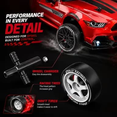 1:24 High-Speed RC Drift Car – Up to 24 km/h | 2.4GHz Remote, LED Lights & Rechargeable Battery 5