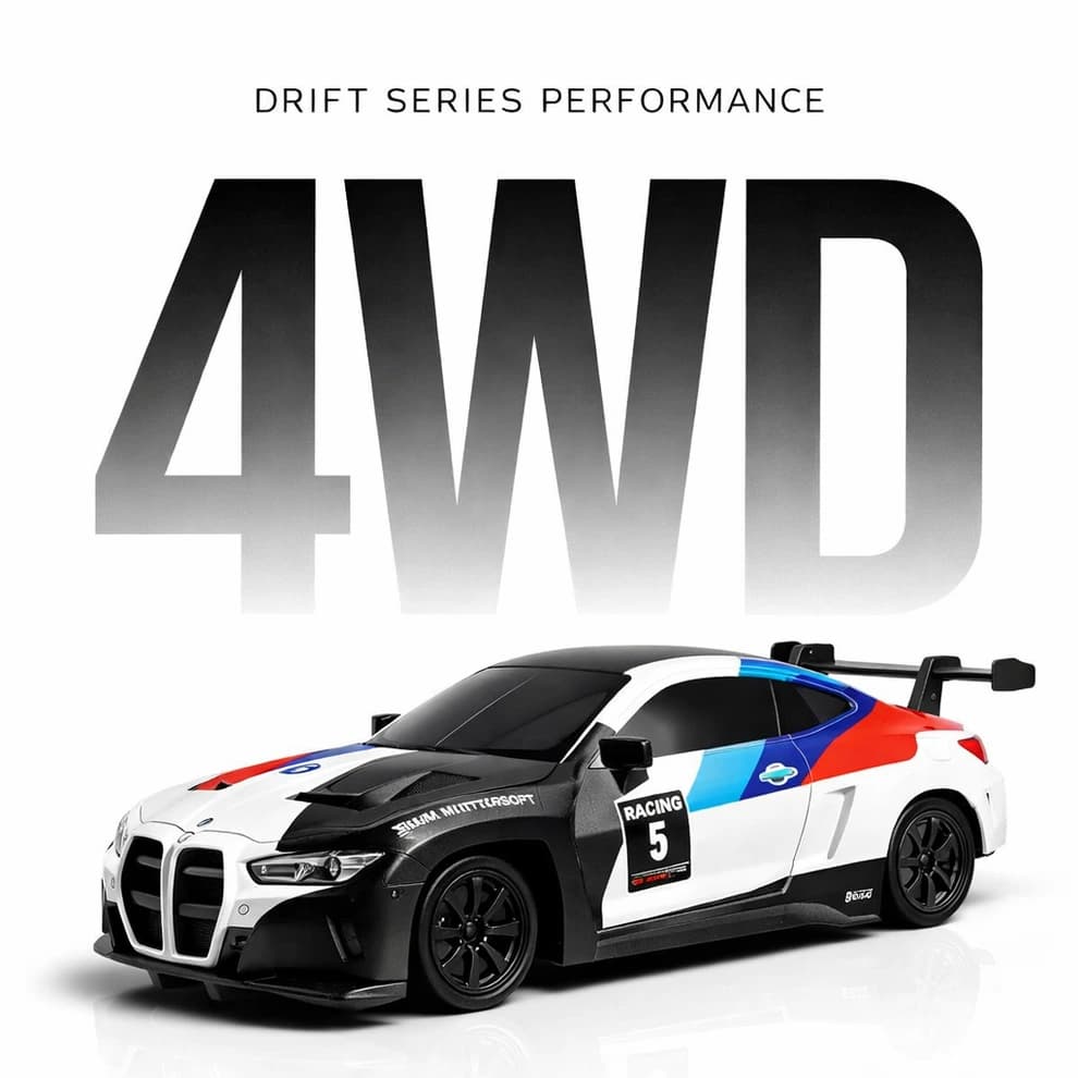 1:43 BMW M4 GT3-Inspired RC Drift Car – 4WD Alloy Body, Gyro & LED Lights 3